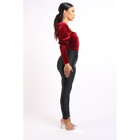 Women's Long Sleeve Velvet Sexy Bodysuit Outfit Clubwear Bar Lounge Event Party - Picture 7 of 13